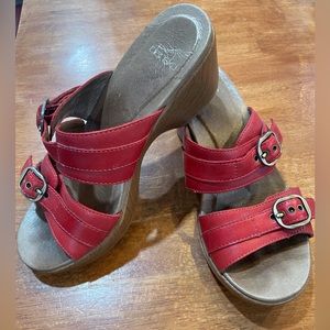 Dansko sandals poppy red